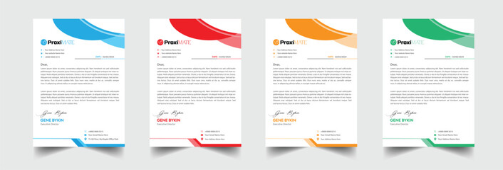 Creative abstract professional corporate modern business proposal letterhead design template set. Letterhead design