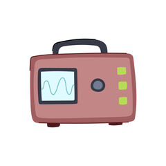 signal oscillograph cartoon. frequency amplitude, voltage measurement, display electronics signal oscillograph sign. isolated symbol vector illustration