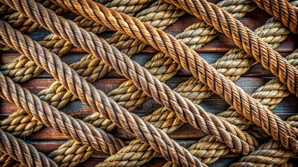 Fototapeta premium Retro nautical-inspired woven rope pattern intertwined with steel, showcasing rustic texture and industrial charm in a vintage sailor's aesthetic.