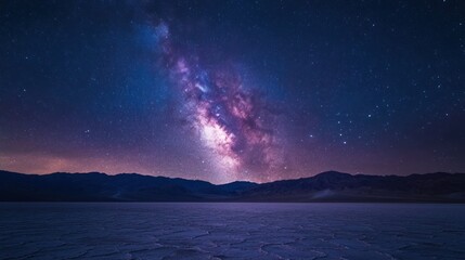 Milky Way over a Desert Salt Flat at Night