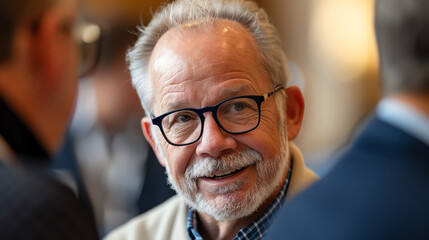 Fototapeta premium CEO networking with industry leaders at a conference