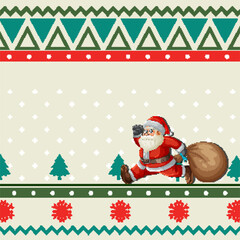 Santa Carrying Sack in Winter