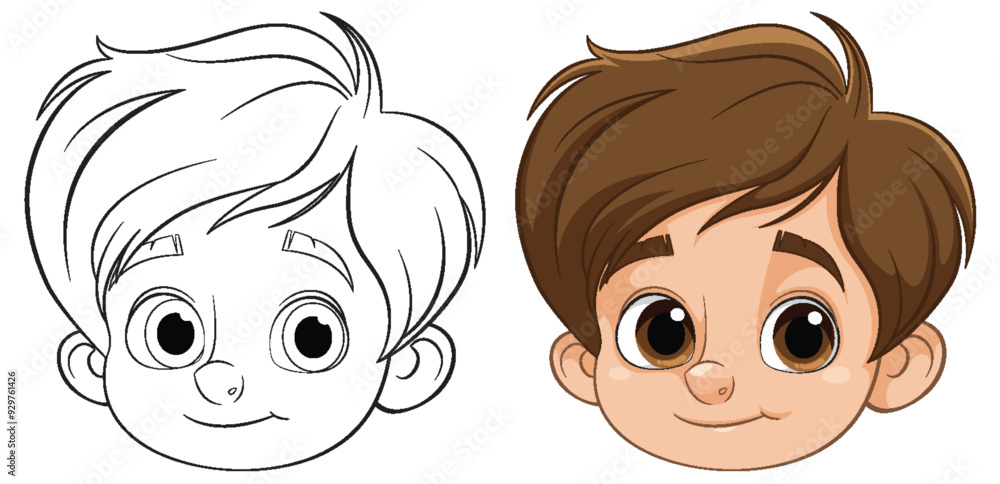 Sticker Cute Cartoon Boy Character