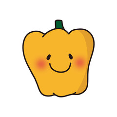 笑顔の黄色いパプリカ