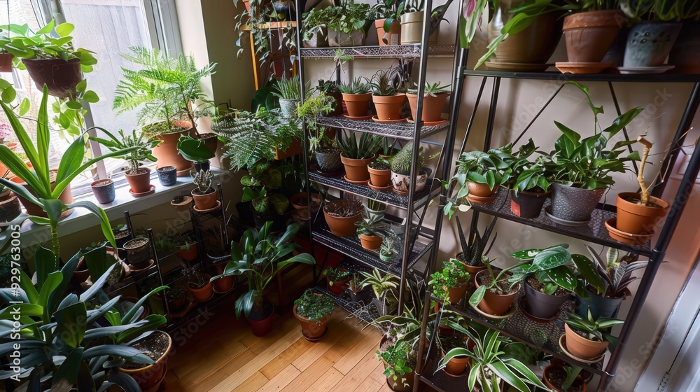 Poster what are the best practices for arranging houseplants on shelves and in corner spaces
