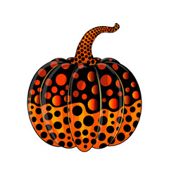 Bright pumpkin with black pattern. Perfect for Halloween decor and seasonal design projects. Vector illustration with a bright pumpkin