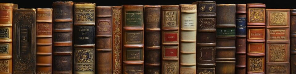 Timeless Wisdom: Vintage Leather-bound Books Symbolizing Immortal Knowledge and Literary Heritage. Antique Volumes Representing Learning, World Book Day, and the Power of Education. Creative Abstract 