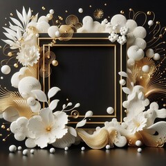 A stunning decorative frame adorned with intricate floral and swirling designs, perfect for showcasing cherished memories and artistry.