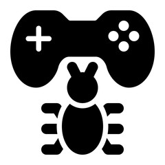 game bug, game development, bugs, debugging, debug, games solid or glyph icon