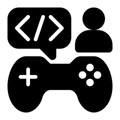 game developer, game maker, game, programmer, engineer, creator, coder, game development solid or glyph icon