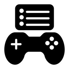 game, list, plan, menu, options, gaming, game interface solid or glyph icon