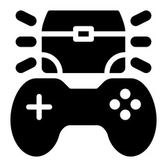 game, treasure chest, treasure box, property, gaming, box, chest, game element, game item glyph or solid icon