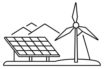 Solar energy art vector illustration