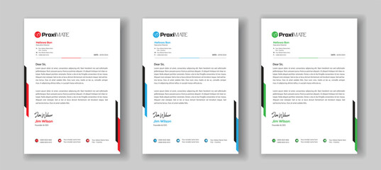 Creative abstract professional corporate modern business proposal letterhead design template set. Letterhead design