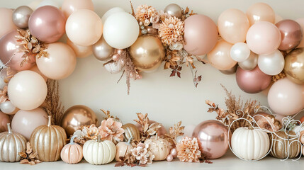 Obraz premium backdrop inspiration with an elegant soft color balloon and flower