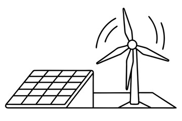 Solar energy art vector illustration