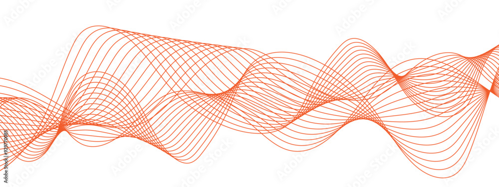 Poster Abstract colorful modern stream wave line in transparent background. Curved wavy lines tech futuristic motion curve lines. Stream wave and wave curve lines