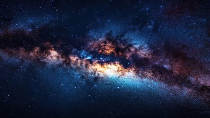 Fototapeta premium Milky Way Galaxy with Stars and Nebulae