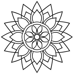 Mandala line art. Mandala for coloring page