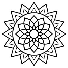 Mandala line art. Mandala for coloring page