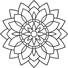 Mandala line art. Mandala for coloring page
