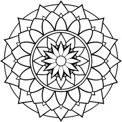 Mandala line art. Mandala for coloring page