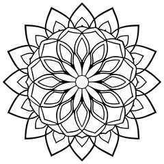 Mandala line art. Mandala for coloring page