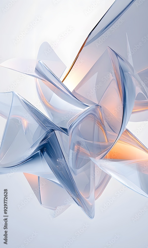 Poster 67. abstract 3d art featuring dynamic geometric prisms and subtle illumination, rendered on a minima