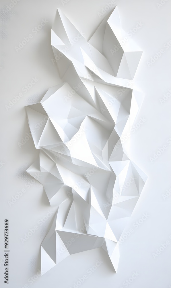Aufkleber 45. sleek 3d wall art featuring dynamic geometric forms and a smooth gradient, isolated on a pristin