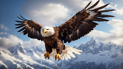 Obraz premium american bald eagle on the mountain
