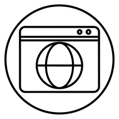 Browser black icon art vector illustration