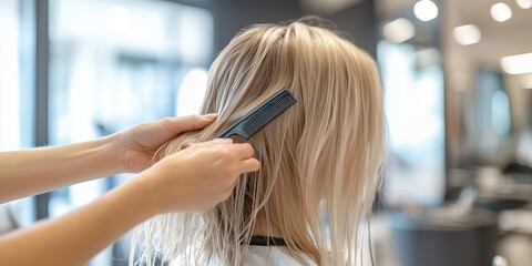 Naklejka premium beauty salon or hair design studio. 