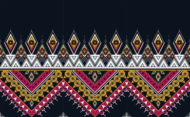 Geometric ethnic oriental pattern african fabric ornamental traditional Design for background,carpet,wallpaper,clothing,wrapping,Batik,fabric or silk fabric,Vector illustration embroidery style.