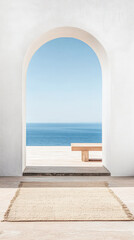 Obraz premium Archway Overlooking Tranquil Seascape