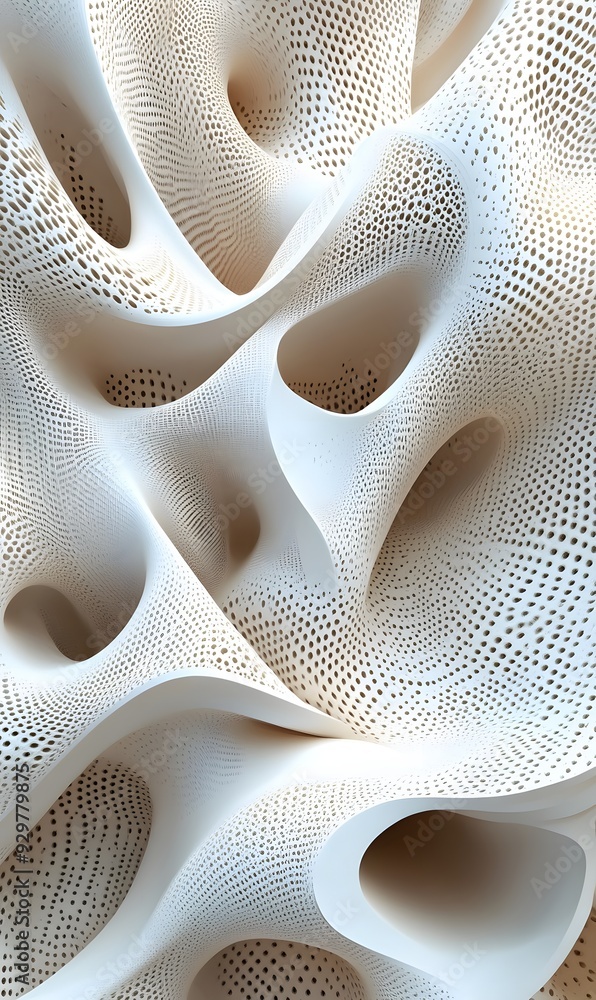 Poster 59. abstract 3d wall art with intricate geometric patterns and smooth gradients, rendered on a minim