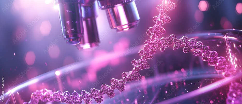 Aufkleber genetic studies under the microscope exploring dna interactions and cellular architecture photograph