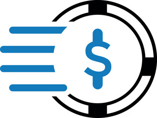 Fast money currency transaction icon