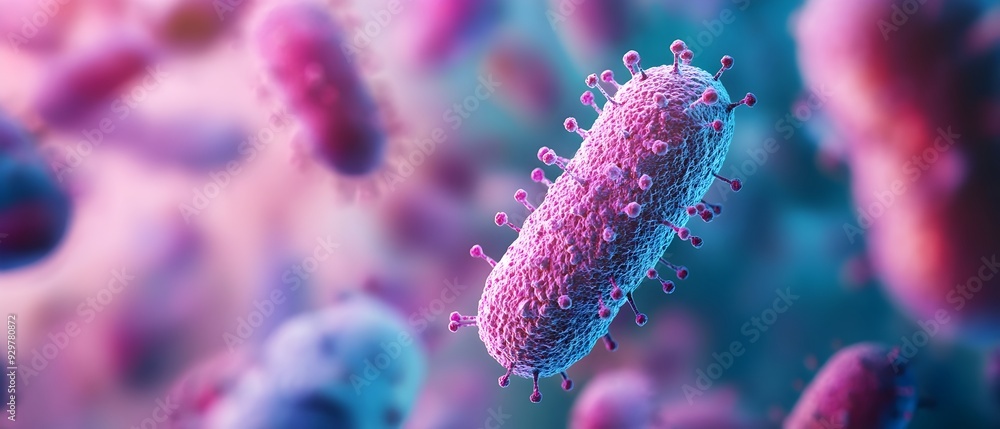 Poster pathological examination of bacteria using advanced microscopy techniques to identify and visualize 