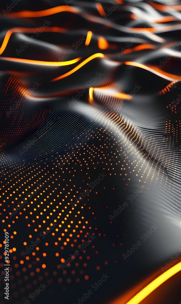Poster 33. futuristic 3d abstract design featuring geometric patterns with glowing contours, rendered on a 