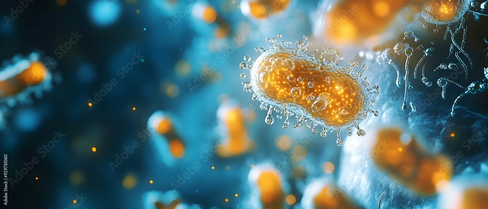 Aufkleber detailed microscopic view of the intricate biochemical processes and molecular interactions within m