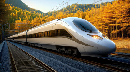 Naklejka premium High-speed train with advanced safety features