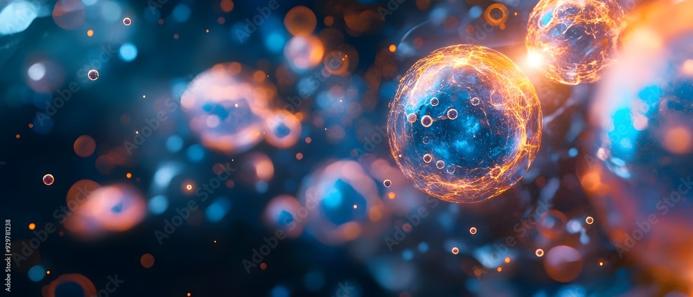 Poster captivating microscopic view of dynamic biochemical processes unfolding within organelles highlighti