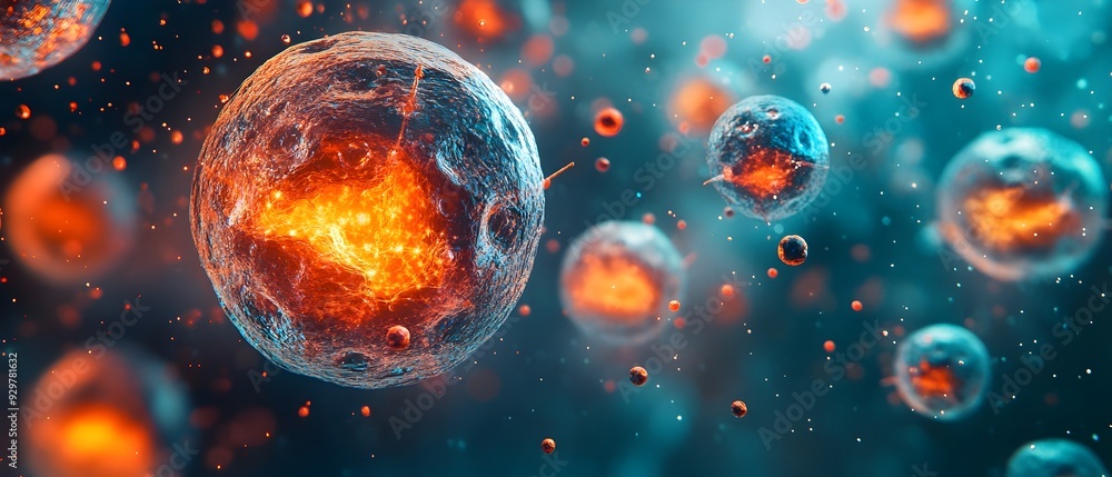 Poster mesmerizing microscopic of organelle structures and roles within cells a captivating visualisation o
