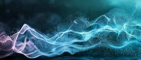 Fototapeta premium Flowing patterns of technology and innovative waves, background, Generative AI 