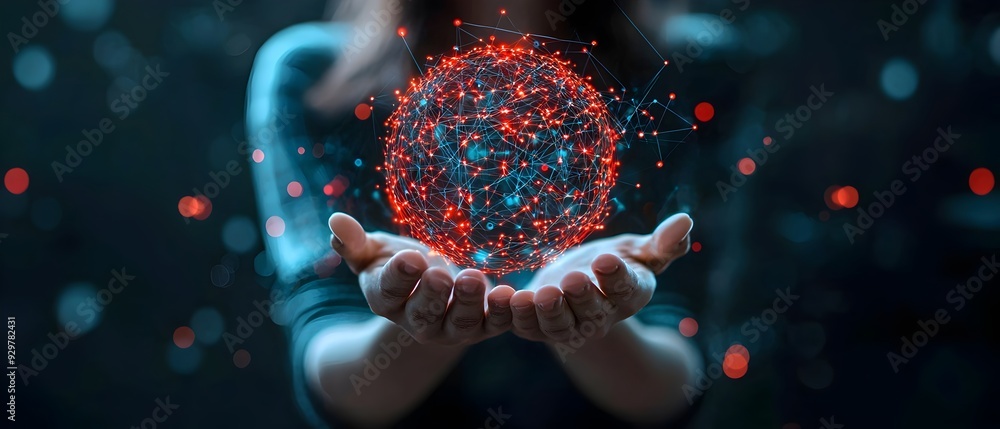 Poster cutting edge technology visualizing the predictive analysis of human behavior patterns showcasing th