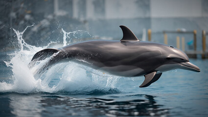 Obraz premium dolphin jumping out of water