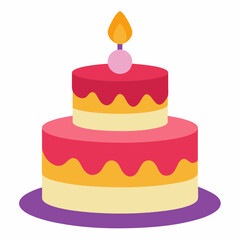 Birthday cake art vector illustration