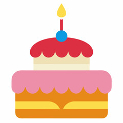 Birthday cake art vector illustration