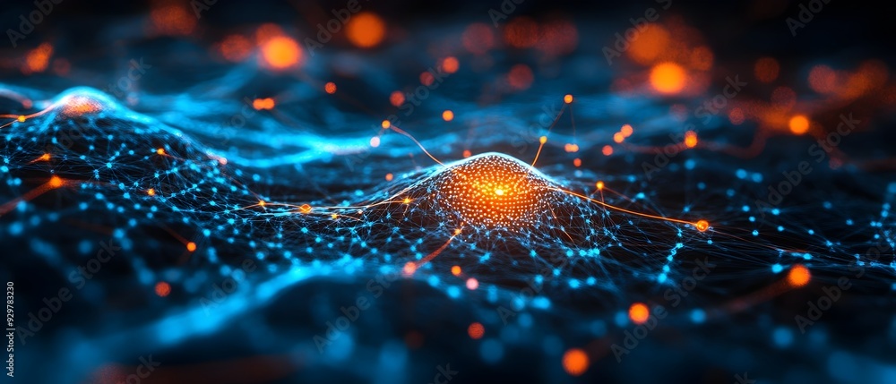 Poster photography concept showcasing neural networks within predictive systems that utilize models to enha