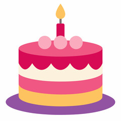 Birthday cake art vector illustration